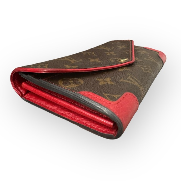 LOUIS VUITTON Monogram Portefeuille Sarah Retiro Long Bifold Wallet, Red - Picture 11 of 15